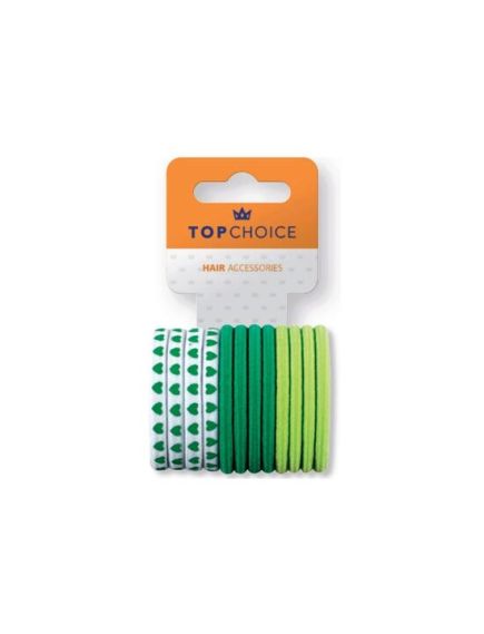 Elastic de par Top Choice, set de 12 bucati asortate, in nuante de verde Engros Elastic de par Top Choice, set de 12 bucati asortate, in nuante de verde Engros