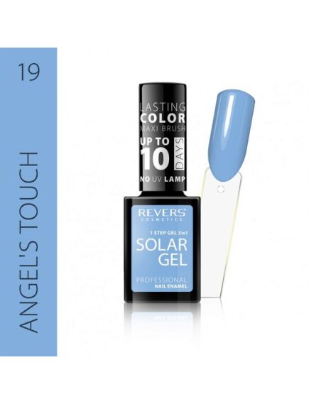 Lac de unghii Solar Gel, Revers, 12 ml, albastru, nr 19, angel's touch Engros Lac de unghii Solar Gel, Revers, 12 ml, albastru, nr 19, angel's touch Engros