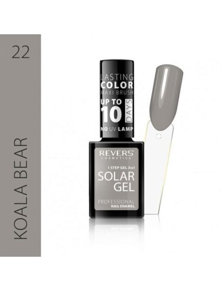 Lac de unghii Solar Gel, Revers, 12 ml, gri, nr 22, koala bear Engros Lac de unghii Solar Gel, Revers, 12 ml, gri, nr 22, koala bear Engros