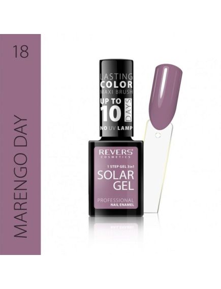 Lac de unghii Solar Gel, Revers, 12 ml, maro, nr 18, marengo day Engros Lac de unghii Solar Gel, Revers, 12 ml, maro, nr 18, marengo day Engros