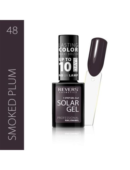 Lac de unghii Solar Gel, Revers, 12 ml, mov , nr 48, smoked plum Engros Lac de unghii Solar Gel, Revers, 12 ml, mov , nr 48, smoked plum Engros