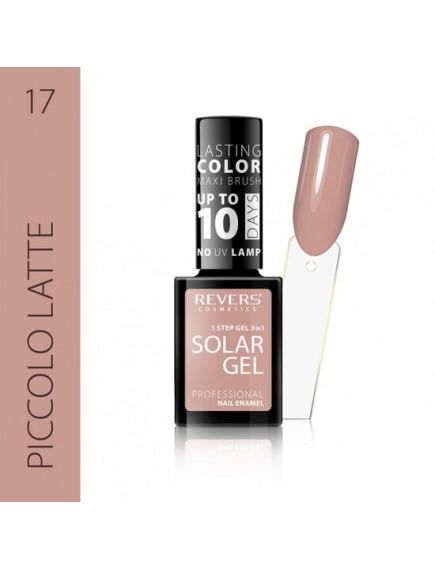 Lac de unghii Solar Gel, Revers, 12 ml, nude, nr 17, piccolo latte Engros Lac de unghii Solar Gel, Revers, 12 ml, nude, nr 17, piccolo latte Engros