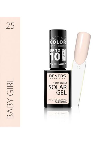Lac de unghii Solar Gel, Revers, 12 ml, nude, nr 25, baby girl Engros Lac de unghii Solar Gel, Revers, 12 ml, nude, nr 25, baby girl Engros