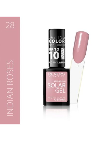 Lac de unghii Solar Gel, Revers, 12 ml, nude, nr 28, indian roses Engros Lac de unghii Solar Gel, Revers, 12 ml, nude, nr 28, indian roses Engros