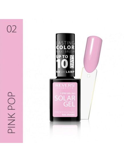 Lac de unghii Solar Gel, Revers, 12 ml, roz, nr 02, pink pop Engros Lac de unghii Solar Gel, Revers, 12 ml, roz, nr 02, pink pop Engros