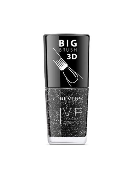 Lac de unghii Vip, 3D, Revers, negru, 12 ml, Nr 122 - sidefat, cu particule Engros Lac de unghii Vip, 3D, Revers, negru, 12 ml, Nr 122 - sidefat, cu particule Engros