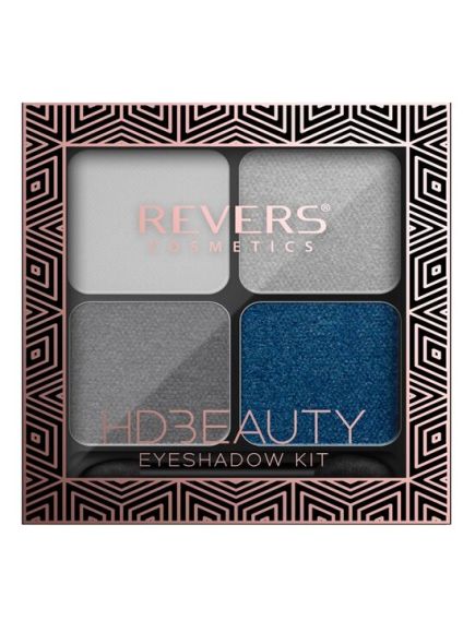Paleta fard de pleoape cu 4 culori HD Beauty, Metallic Effect, Revers, nr.02, albastru Engros Paleta fard de pleoape cu 4 culori HD Beauty, Metallic Effect, Revers, nr.02, albastru Engros