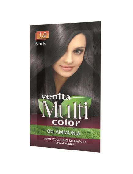 Sampon Colorant si Nuantator, Multicolor, Venita, 1.0 Black, 40g, Engros Sampon Colorant si Nuantator, Multicolor, Venita, 1.0 Black, 40g, Engros
