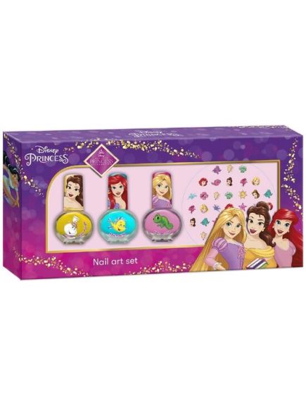 Set manichiura pentru fetite, 3 lacuri de unghii si modele de lipit pe unghii, Printesele Disney Engros Set manichiura pentru fetite, 3 lacuri de unghii si modele de lipit pe unghii, Printesele Disney Engros