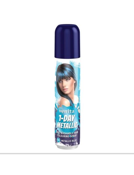 Spray colorant pentru par, fixativ, Venita, 1-Day Metallic Color, nr M3, Bleu Engros Spray colorant pentru par, fixativ, Venita, 1-Day Metallic Color, nr M3, Bleu Engros