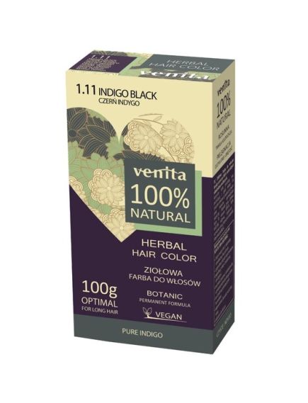 Vopsea de par bio, Nr. 1.11, Negru Indigo, 100% Natural, 100g Engros Vopsea de par bio, Nr. 1.11, Negru Indigo, 100% Natural, 100g Engros