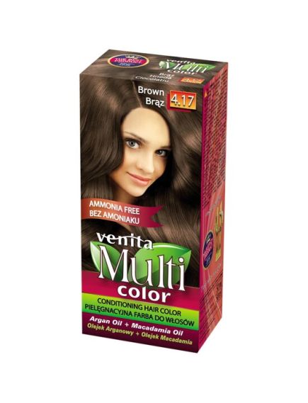 Vopsea de par fara amoniac, Multicolor, Venita, 50 ml, Nr. 4.17, Brown Engros Vopsea de par fara amoniac, Multicolor, Venita, 50 ml, Nr. 4.17, Brown Engros