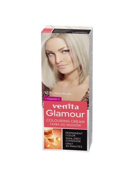 Vopsea de par, permanenta, Glamour, Venita, Nr. 12/1, Blond Platinat Engros Vopsea de par, permanenta, Glamour, Venita, Nr. 12/1, Blond Platinat Engros