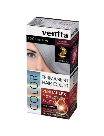 Vopsea de par permanenta, Venita Plex, 125 ml, Nr 10.01, Blond Cenusiu Engros Vopsea de par permanenta, Venita Plex, 125 ml, Nr 10.01, Blond Cenusiu Engros