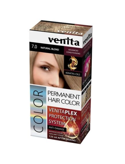 Vopsea de par permanenta, Venita Plex, 125 ml, Nr 7.0, Blond Natural Engros Vopsea de par permanenta, Venita Plex, 125 ml, Nr 7.0, Blond Natural Engros