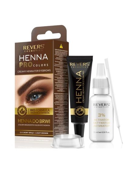 Vopsea de sprancene Henna Pro Colors, Revers, Maro Deschis, 2.0, 15ml Engros Vopsea de sprancene Henna Pro Colors, Revers, Maro Deschis, 2.0, 15ml Engros