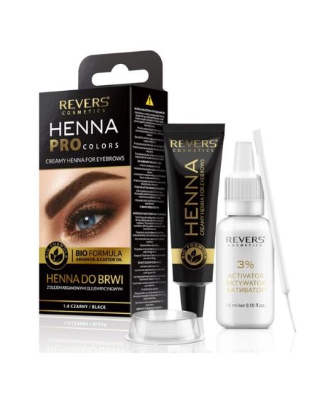Vopsea de sprancene Henna Pro Colors, Revers, Negru, 1.0, 15ml Engros Vopsea de sprancene Henna Pro Colors, Revers, Negru, 1.0, 15ml Engros