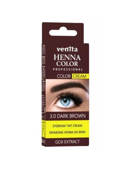 Crema henna cu extract de goji pentru vopsirea sprancenelor cu efect de lifting Venita 3.0, maro inchis Engros Crema henna cu extract de goji pentru vopsirea sprancenelor cu efect de lifting Venita 3.0, maro inchis Engros