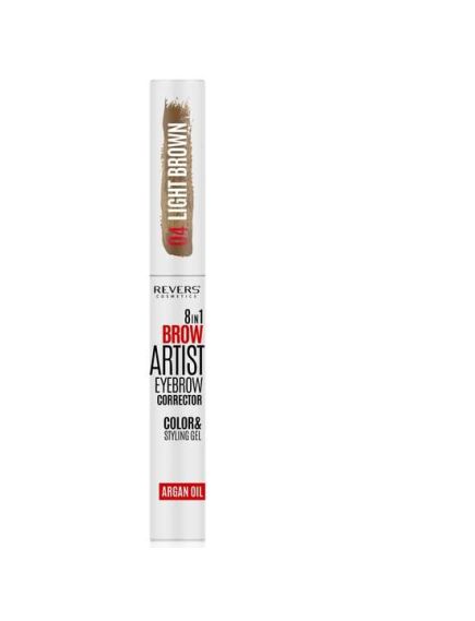 Gel styling corector sprancene 8 in 1 Brow Artist Revers 04, maro deschis, 7 ml Engros Gel styling corector sprancene 8 in 1 Brow Artist Revers 04, maro deschis, 7 ml Engros