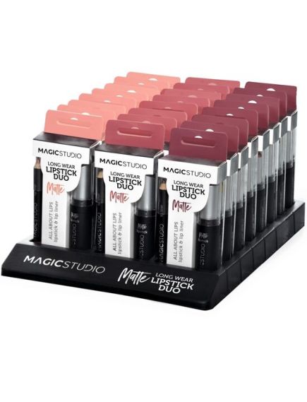 Kit Perfect Lips, Ruj de buze mat si creion pentru contur asortat, Set de 24 Buc, Magic Studio Engros Kit Perfect Lips, Ruj de buze mat si creion pentru contur asortat, Set de 24 Buc, Magic Studio Engros