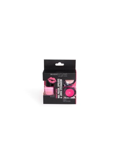 Kit Perfect Match gloss, lac de unghii si fard 30750, Nr 04, Pink, Magic Studio Engros Kit Perfect Match gloss, lac de unghii si fard 30750, Nr 04, Pink, Magic Studio Engros