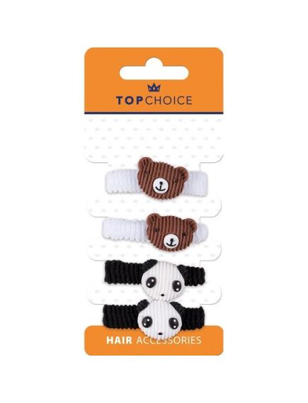 Set 4 elastice de par, pentru copii ursuleti, Top Choice 25778 Engros Set 4 elastice de par, pentru copii ursuleti, Top Choice 25778 Engros