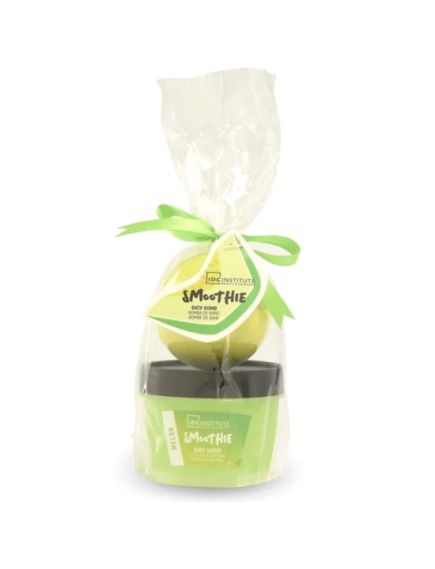 Set baie mini smoothie cu body scrub si bomba de baie cu aroma de pepene galben IDC Institute 98151, 100 ml Engros Set baie mini smoothie cu body scrub si bomba de baie cu aroma de pepene galben IDC Institute 98151, 100 ml Engros
