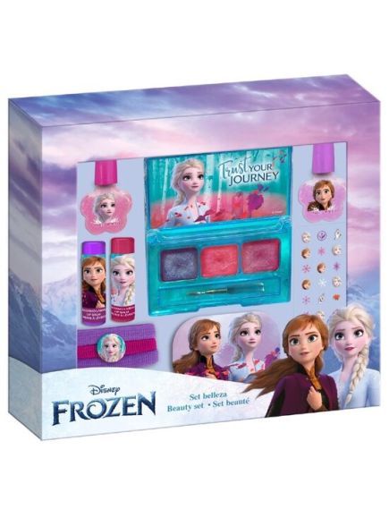 Set de machiaj pentru fetite, cu farduri, lacuri de unghii si decoratiuni, Frozen Engros Set de machiaj pentru fetite, cu farduri, lacuri de unghii si decoratiuni, Frozen Engros