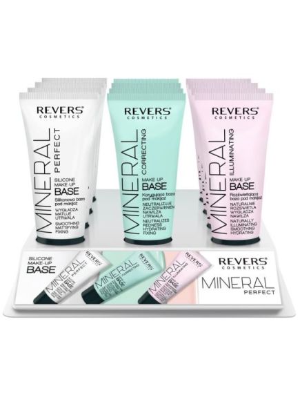 Set mix 12 bucati Baza machiaj Mineral Perfect, Revers, matifianta, corectoare, iluminatoare, 30 ml Engros Set mix 12 bucati Baza machiaj Mineral Perfect, Revers, matifianta, corectoare, iluminatoare, 30 ml Engros