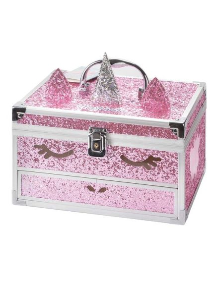 Trusa metalica cu accesorii pentru machiaj si unghii, Unicorn Big Glitter Case, fetite, Martinelia Engros Trusa metalica cu accesorii pentru machiaj si unghii, Unicorn Big Glitter Case, fetite, Martinelia Engros