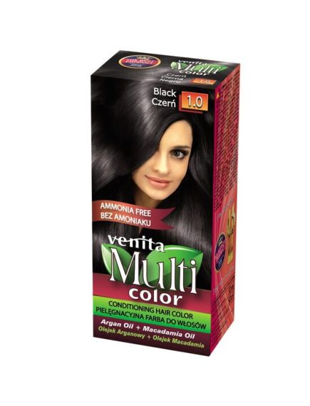 Vopsea de par fara amoniac, Multicolor, Venita, 50 ml, Nr. 1.0, Black Engros Vopsea de par fara amoniac, Multicolor, Venita, 50 ml, Nr. 1.0, Black Engros