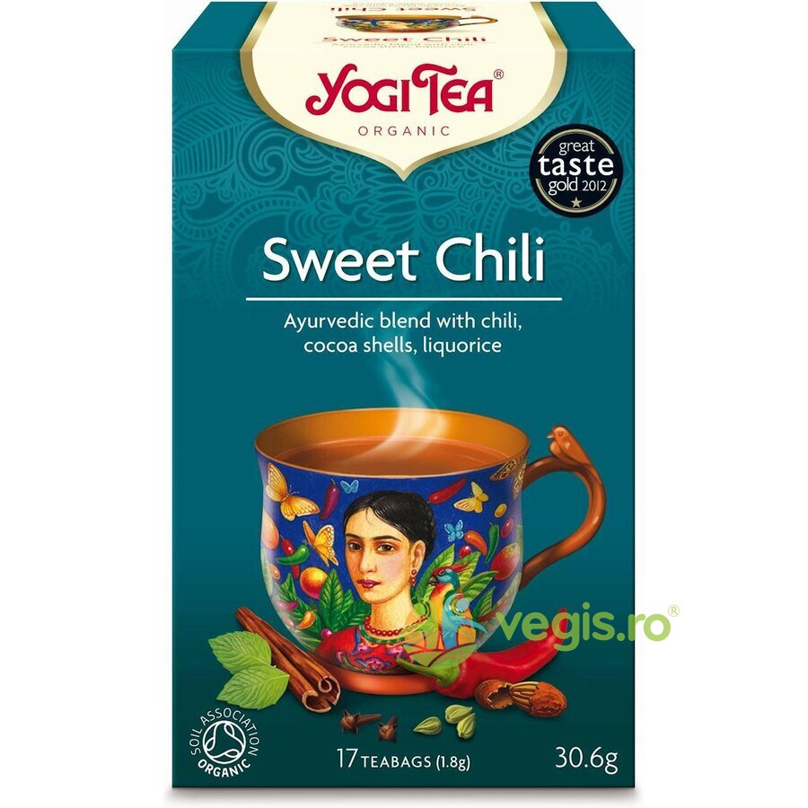 Ceai Sweet Chili cu Coaja de Cacao, Chili si Lemn Dulce Ecologic/Bio 17dz Ceai Sweet Chili cu Coaja de Cacao, Chili si Lemn Dulce Ecologic/Bio 17dz