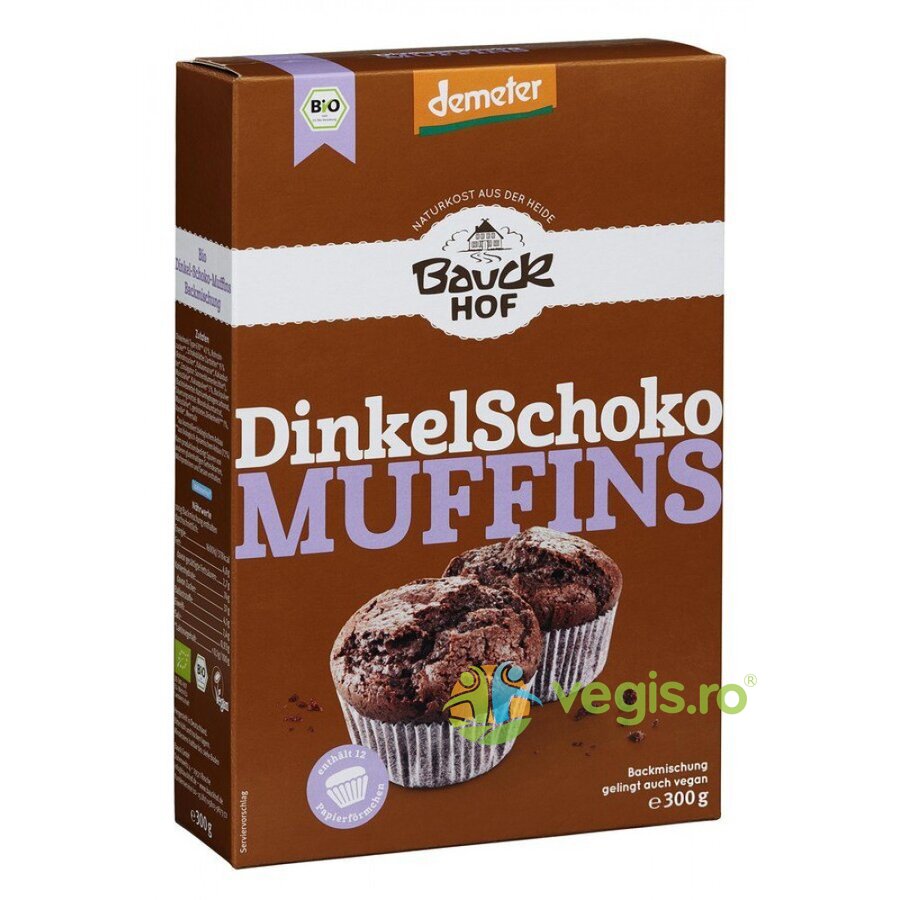 Mix din Spelta pentru Briose cu Ciocolata Demeter Ecologic/Bio 300g Mix din Spelta pentru Briose cu Ciocolata Demeter Ecologic/Bio 300g