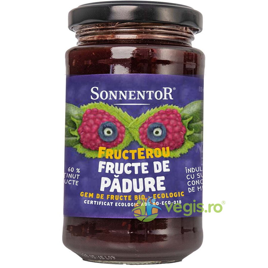 Gem de Fructe de Padure Indulcit cu Suc de Mere Fructerou Ecologic/Bio 250g Gem de Fructe de Padure Indulcit cu Suc de Mere Fructerou Ecologic/Bio 250g