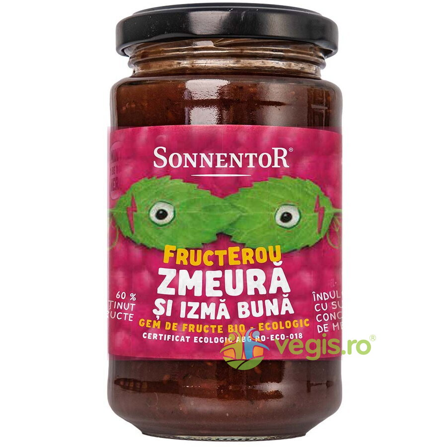 Gem de Zmeura si Izma Buna Indulcit cu Suc de Mere Fructerou Ecologic/Bio 250g Gem de Zmeura si Izma Buna Indulcit cu Suc de Mere Fructerou Ecologic/Bio 250g