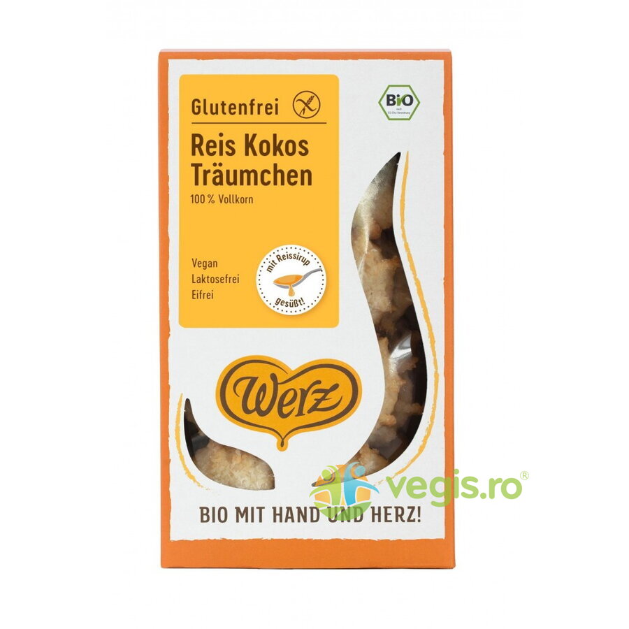 Biscuiti Integrali din Orez cu Cocos fara Gluten Ecologici/Bio 110g Biscuiti Integrali din Orez cu Cocos fara Gluten Ecologici/Bio 110g