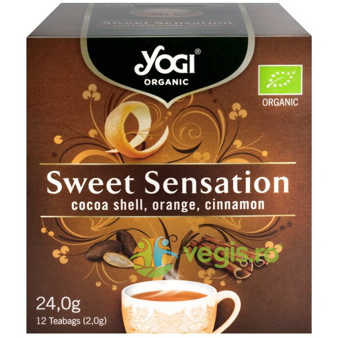 Ceai cu Cacao, Portocala si Scortisoara Sweet Sensation Ecologic/Bio 12dz Ceai cu Cacao, Portocala si Scortisoara Sweet Sensation Ecologic/Bio 12dz