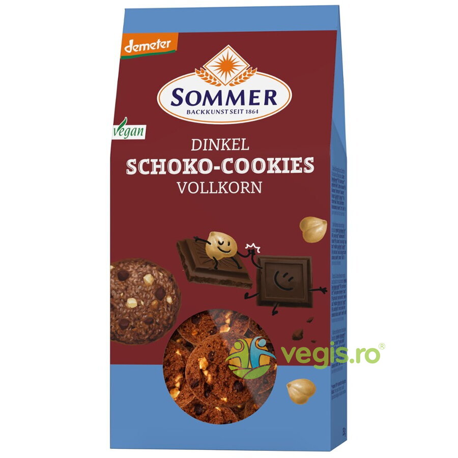 Fursecuri din Spelta Integrala cu Ciocolata si Alune Demeter Ecologice/Bio 100g Fursecuri din Spelta Integrala cu Ciocolata si Alune Demeter Ecologice/Bio 100g
