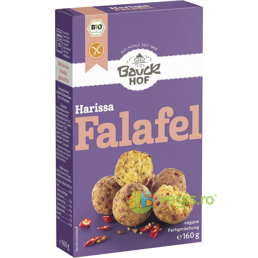 Mix pentru Falafel cu Ardei si Chili fara Gluten Harissa Ecologic/Bio 160g Mix pentru Falafel cu Ardei si Chili fara Gluten Harissa Ecologic/Bio 160g