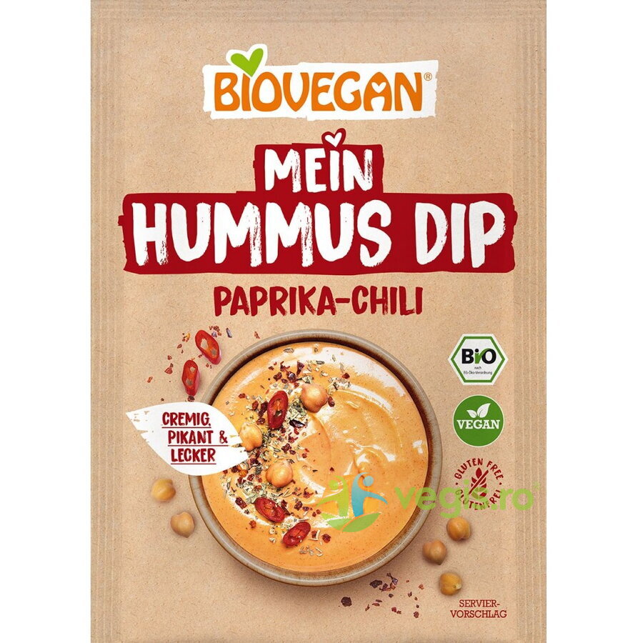 Mix pentru Sos cu Humus, Ardei si Chilli fara Gluten Ecologic/Bio 55g Mix pentru Sos cu Humus, Ardei si Chilli fara Gluten Ecologic/Bio 55g