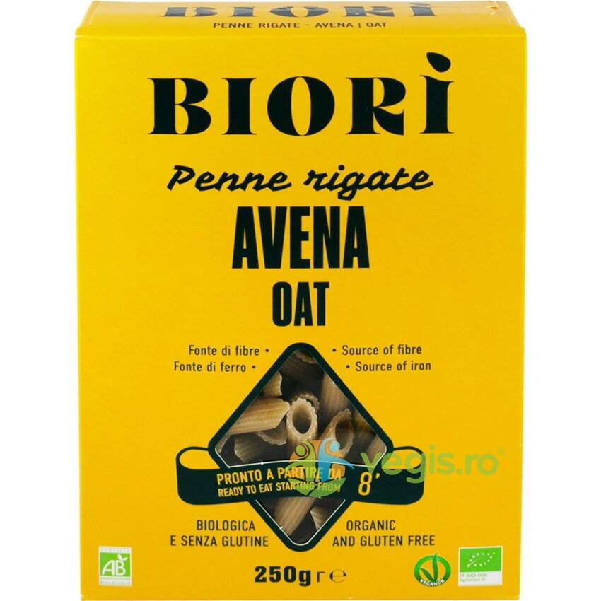 Penne Rigate Avena din Faina de Ovaz fara Gluten Biori Ecologice/Bio 250g Penne Rigate Avena din Faina de Ovaz fara Gluten Biori Ecologice/Bio 250g