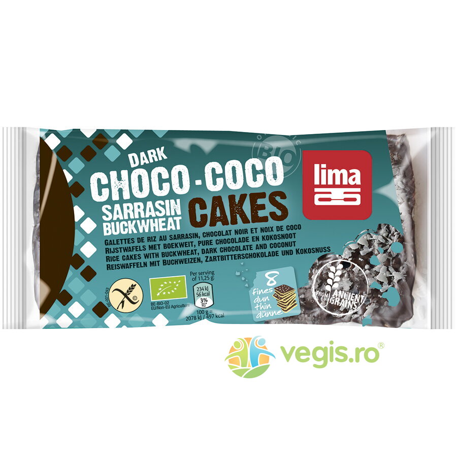 Rondele din Hrisca Expandata cu Ciocolata si Cocos fara Gluten Ecologice/Bio 90g Rondele din Hrisca Expandata cu Ciocolata si Cocos fara Gluten Ecologice/Bio 90g