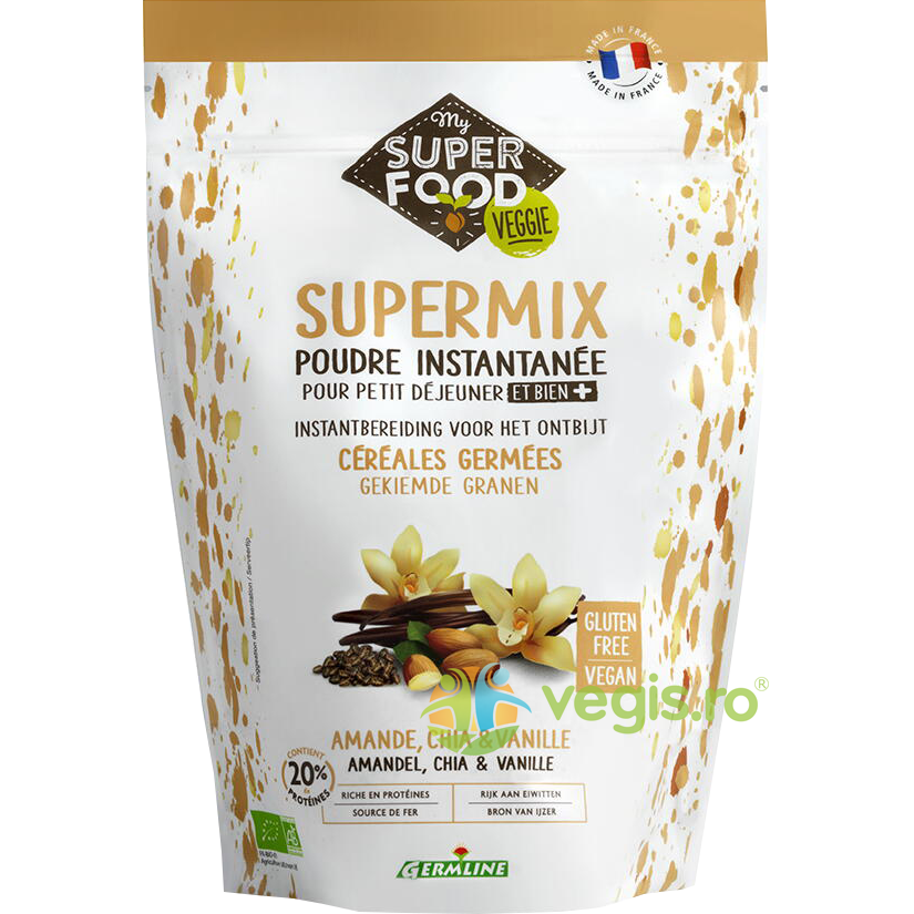 Supermix cu Migdale, Chia si Vanilie fara Gluten Ecologic/Bio 350g Supermix cu Migdale, Chia si Vanilie fara Gluten Ecologic/Bio 350g