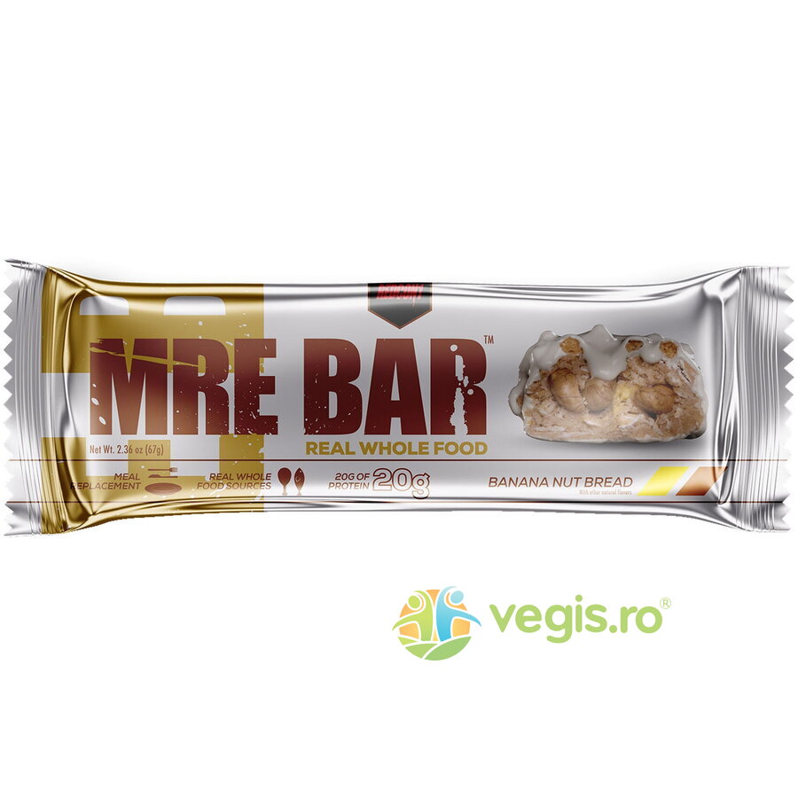 Baton Proteic cu Aroma de Banana Bread cu Nuci Redcon1 Mre Bar 67g Baton Proteic cu Aroma de Banana Bread cu Nuci Redcon1 Mre Bar 67g