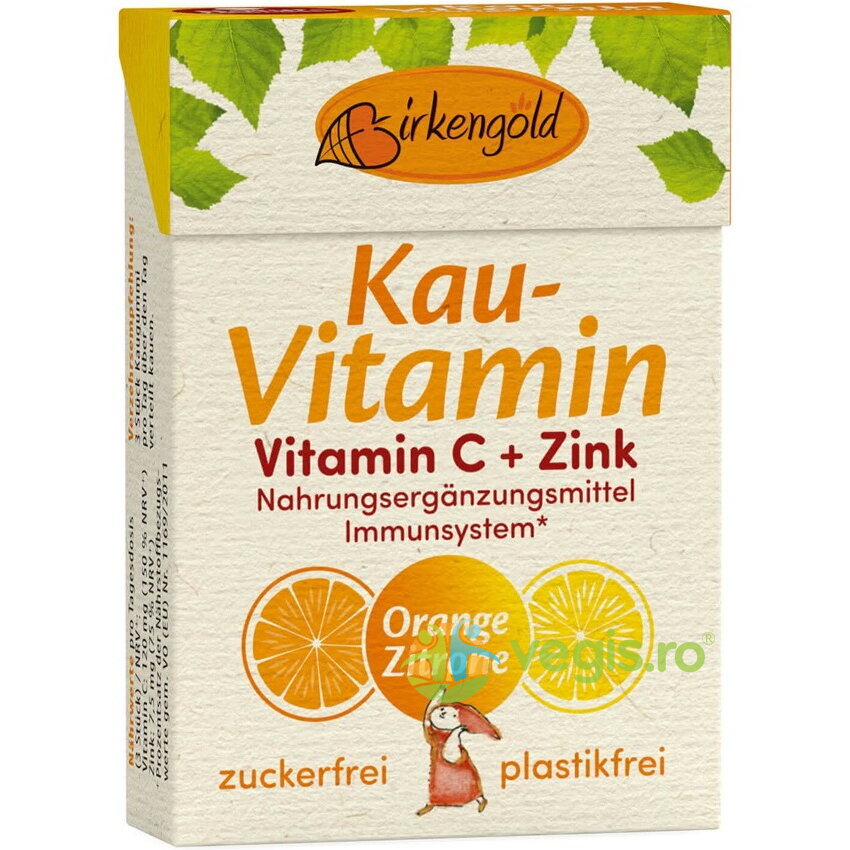 Bomboane Masticabile cu Xylitol, Vitamina C si Zinc fara Zahar 28g Bomboane Masticabile cu Xylitol, Vitamina C si Zinc fara Zahar 28g