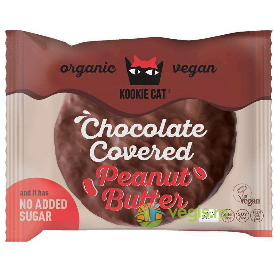 Cookie Invelita in Ciocolata cu Unt de Arahide fara Gluten Ecologic/Bio 50g Cookie Invelita in Ciocolata cu Unt de Arahide fara Gluten Ecologic/Bio 50g