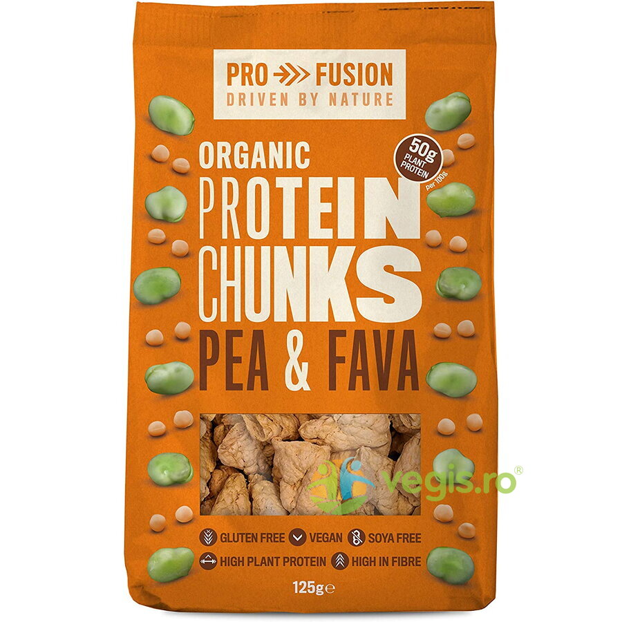 Proteina Vegetala Texturata din Mazare si Fava Bucati Mari Ecologica/Bio 125g Proteina Vegetala Texturata din Mazare si Fava Bucati Mari Ecologica/Bio 125g