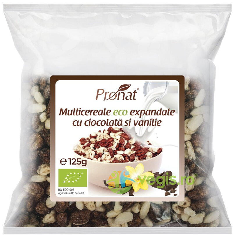 Pufarine din Multicereale cu Ciocolata si Vanilie Ecologice/Bio 125g Pufarine din Multicereale cu Ciocolata si Vanilie Ecologice/Bio 125g