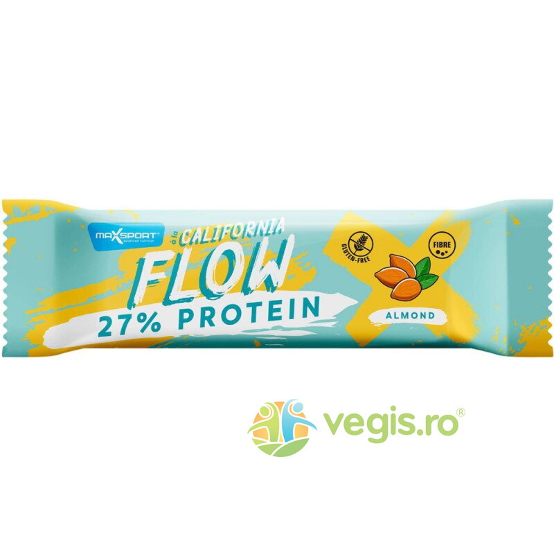 Baton Proteic 27% Proteina cu Migdale fara Gluten California Flow 35g Baton Proteic 27% Proteina cu Migdale fara Gluten California Flow 35g