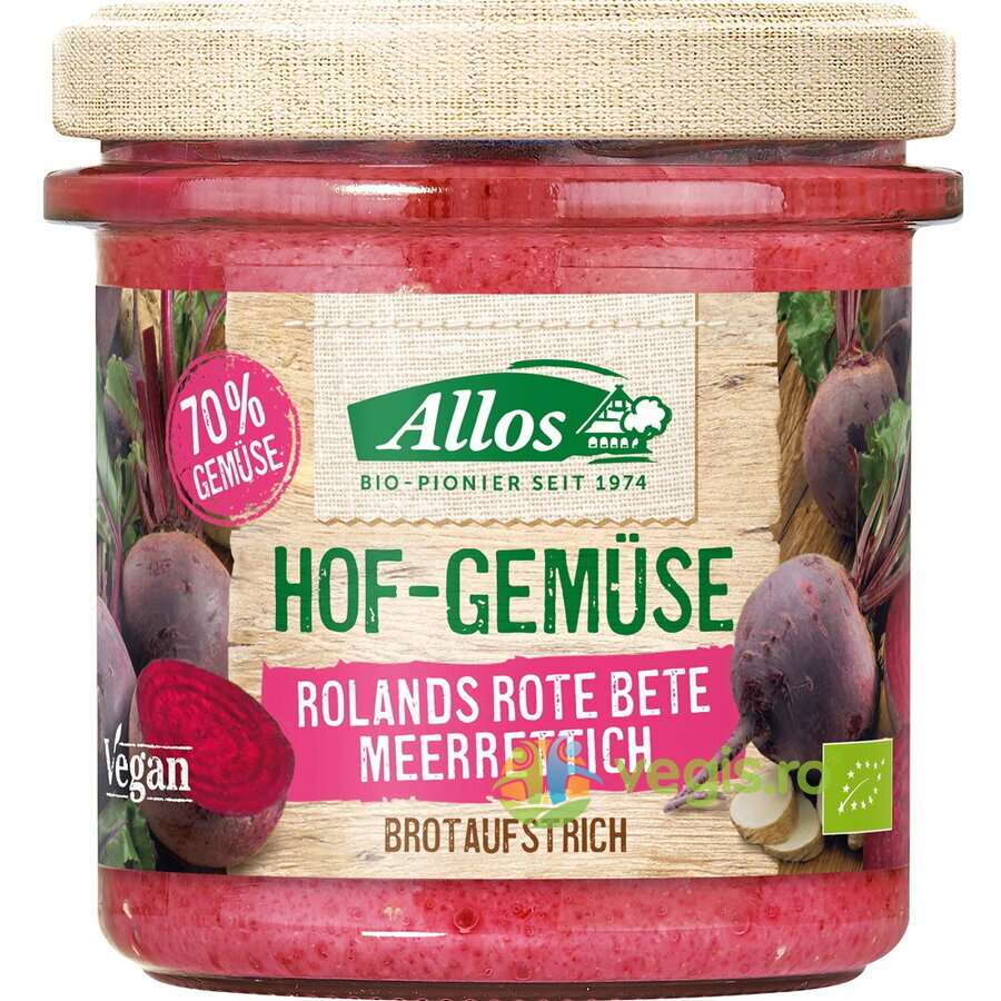 Crema Tartinabila de Sfecla Rosie si Hrean fara Gluten Ecologica/Bio 135g Crema Tartinabila de Sfecla Rosie si Hrean fara Gluten Ecologica/Bio 135g